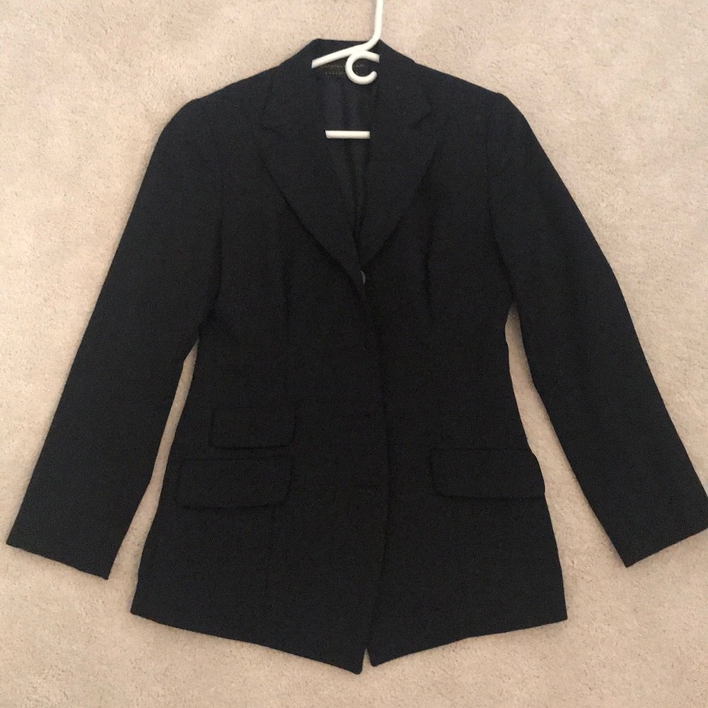 1990 vintage Donna Karan dark grey wool jacket